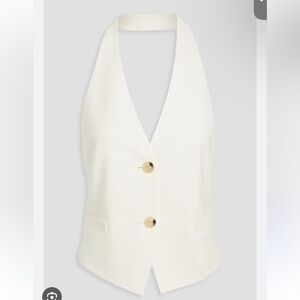 Helmut lank twill halterneck open back vest